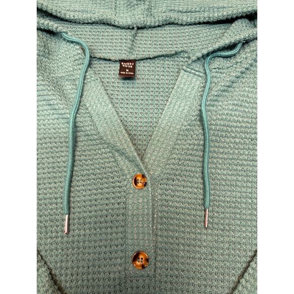Women’s Emery Rose Green/Teal Knit Hoodie Pullover Size Medium - Picture 2 of 6